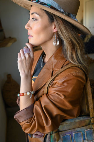 Crystal Air Quartz Feather Earrings