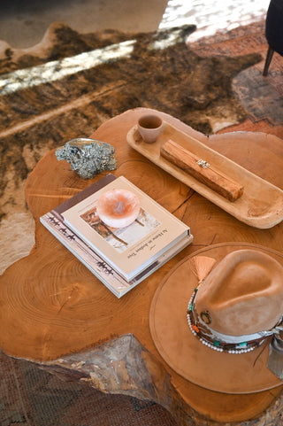 She Rests Here Red Selenite Jewelry Dish
