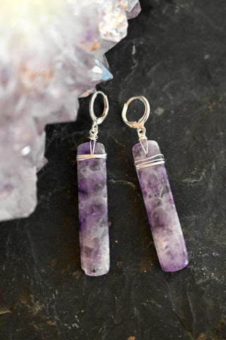 Sacred Self Amethyst Silver Earrings