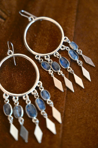 Circle of Energy Kyanite Hoop Earrings