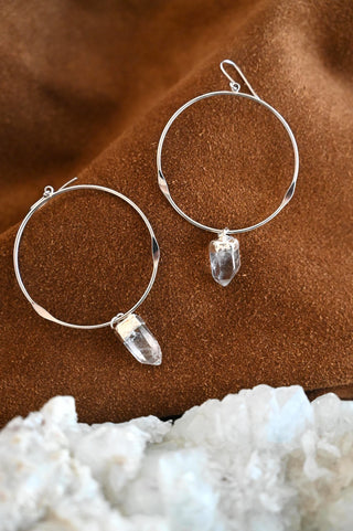 Visionary Quartz Hoop Earrings