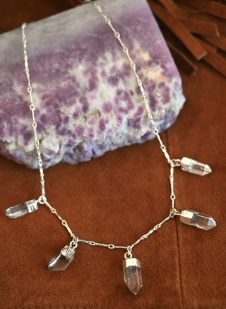 Stepping Stones Quartz Silver Necklace
