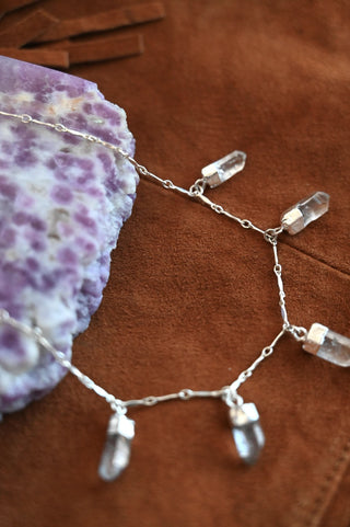 Stepping Stones Quartz Silver Necklace