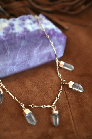 Stepping Stones Quartz Gold Necklace