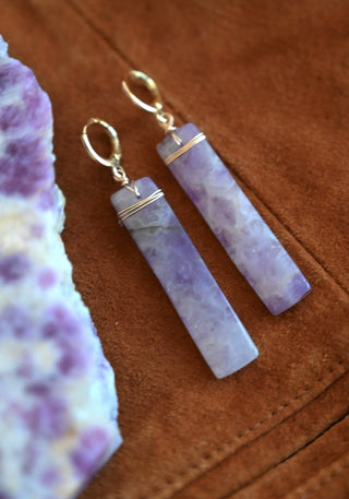 Sacred Self Amethyst Gold Earrings