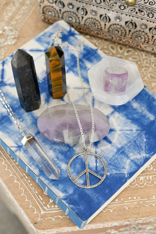 Lavender Light Fluorite Palm Stone