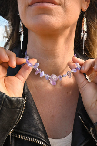 Violet Crown Chalcedony Necklace