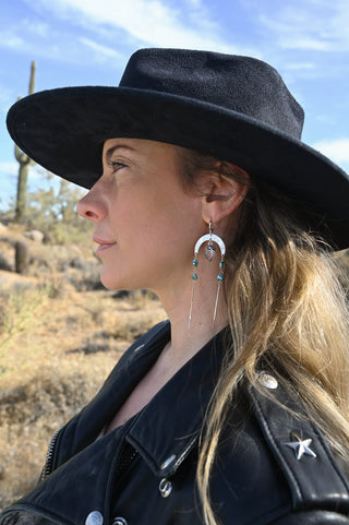 Freedom To Shine Turquoise & Quartz Silver Earrings