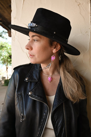 Chasing Light Pink Aura Quartz Silver Necklace