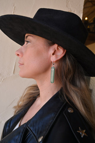 Heart First Aventurine Silver Earrings