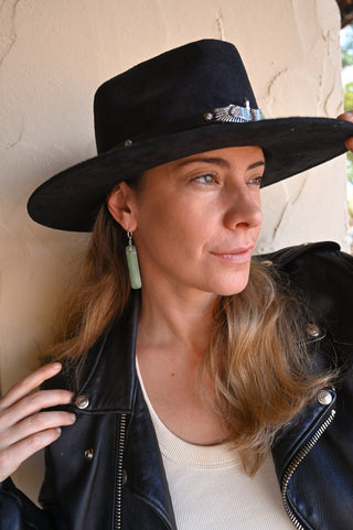 Heart First Aventurine Silver Earrings