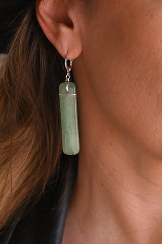 Heart First Aventurine Silver Earrings