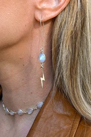 Follow The Spark Moonstone Threader Earrings