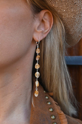 Joy Is The Vibe Citrine Silver Earrings