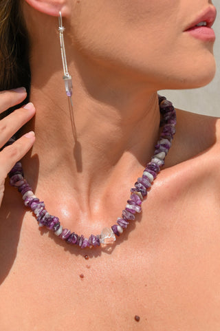 Violet Aura Purple Mica & Quartz Necklace