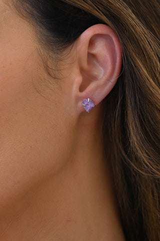 Light Girl Fluorescent Hackmanite Stud Earrings