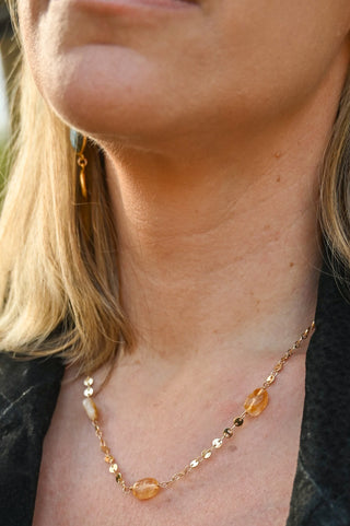 I Choose Joy Citrine Gold Necklace