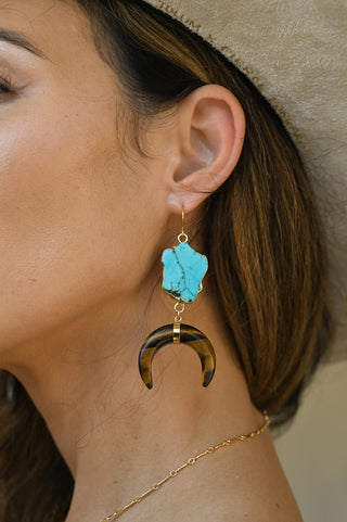 Courage to Move Forward Howlite Gold Earrings