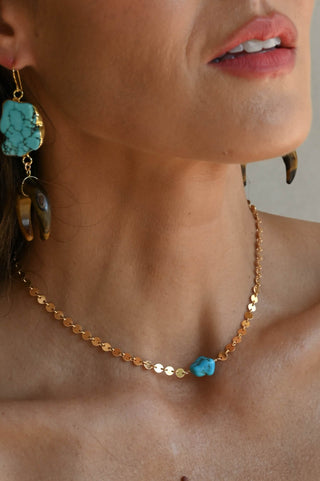 Calm Horizon Turquoise Gold Necklace