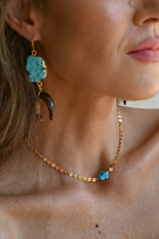 Calm Horizon Turquoise Gold Necklace