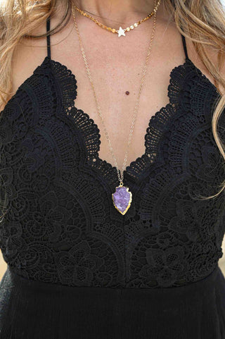I Believe In Magic Amethyst Gold Necklace