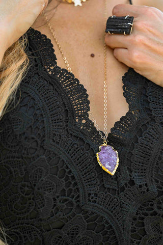 I Believe In Magic Amethyst Gold Necklace