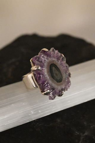 Crystal Vision Amethyst Stalactite Sterling Silver Ring