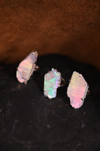 Make Love Not War Angel Aura Quartz Sterling Silver Ring