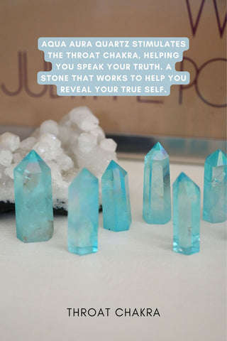 Bright Spirit Aqua Aura Quartz Crystal Tower