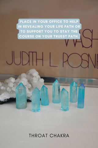 Bright Spirit Aqua Aura Quartz Crystal Tower