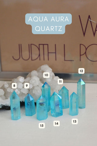 Bright Spirit Aqua Aura Quartz Crystal Tower