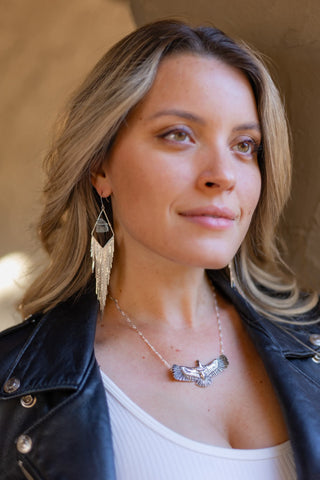 Glow From Within Aquamarine Silver Fringe Earrings