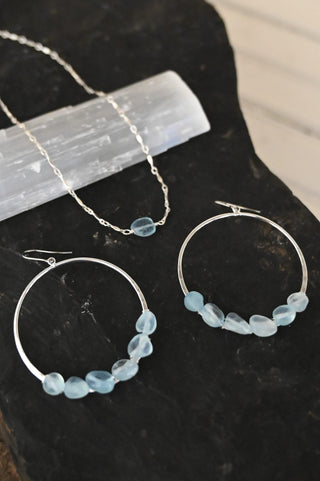 Be Open And Flow Aquamarine Earring And Necklace Set