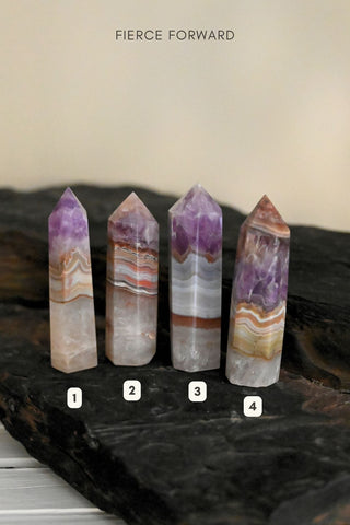 Purification Banded Amethyst Lace Agate Tower