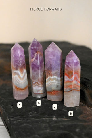Purification Banded Amethyst Lace Agate Tower