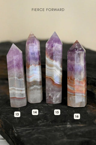 Purification Banded Amethyst Lace Agate Tower
