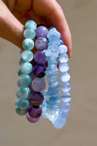 Protecting My Peace Blue Selenite Bracelet