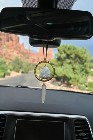 Calming Blue Calcite Car Charm