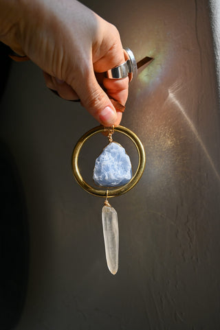 Calming Blue Calcite Car Charm