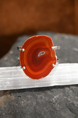 Earth Child Brown Agate Silver Cuff