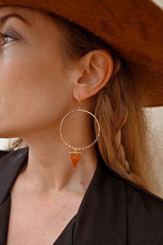 The Spark Carnelian Gold Hoop Earrings