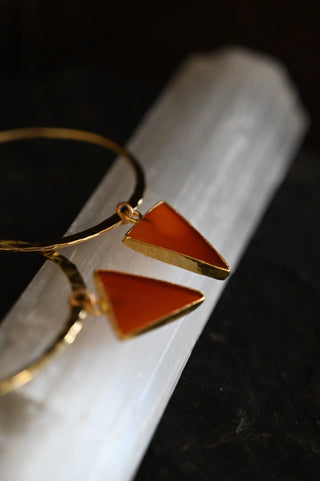 The Spark Carnelian Gold Hoop Earrings