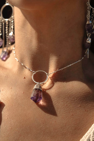 Circle of Trust Amethyst Silver Necklace