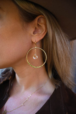 Citrine Joy Gold Hoop Earrings