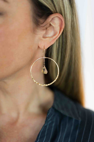 Citrine Joy Gold Hoop Earrings