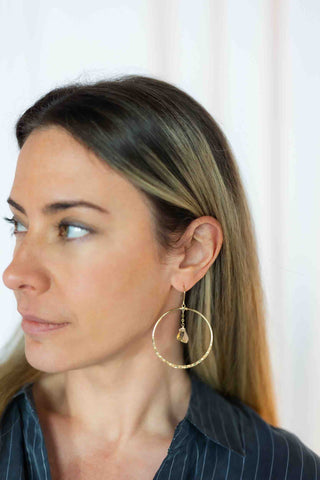 Citrine Joy Gold Hoop Earrings