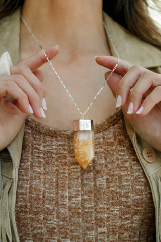 Flowers & Sunshine Citrine Silver Necklace