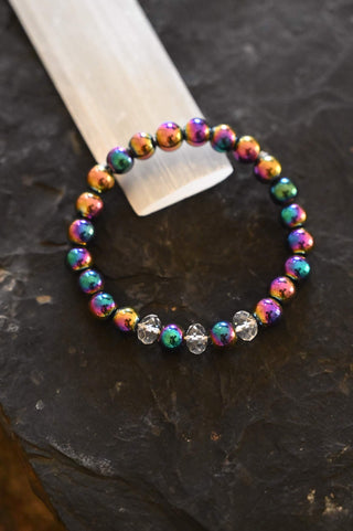 Manifesting My Dreams Titanium Rainbow Bracelet