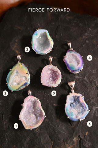 I Am Connected Druzy Agate Silver Necklace