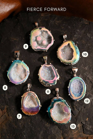 I Am Connected Druzy Agate Silver Necklace